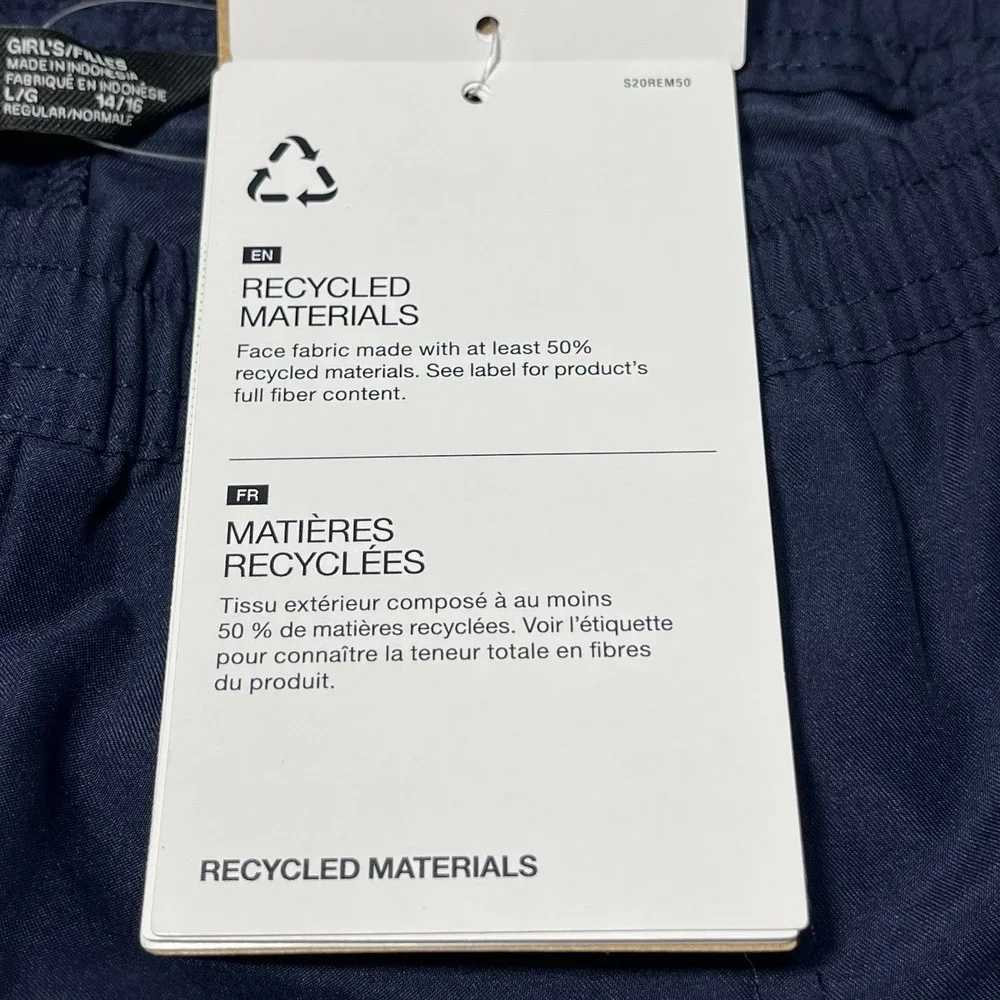 NEW The North Face Girls Class V Water Short Flash Dry Hiking Blue Large (14/16)